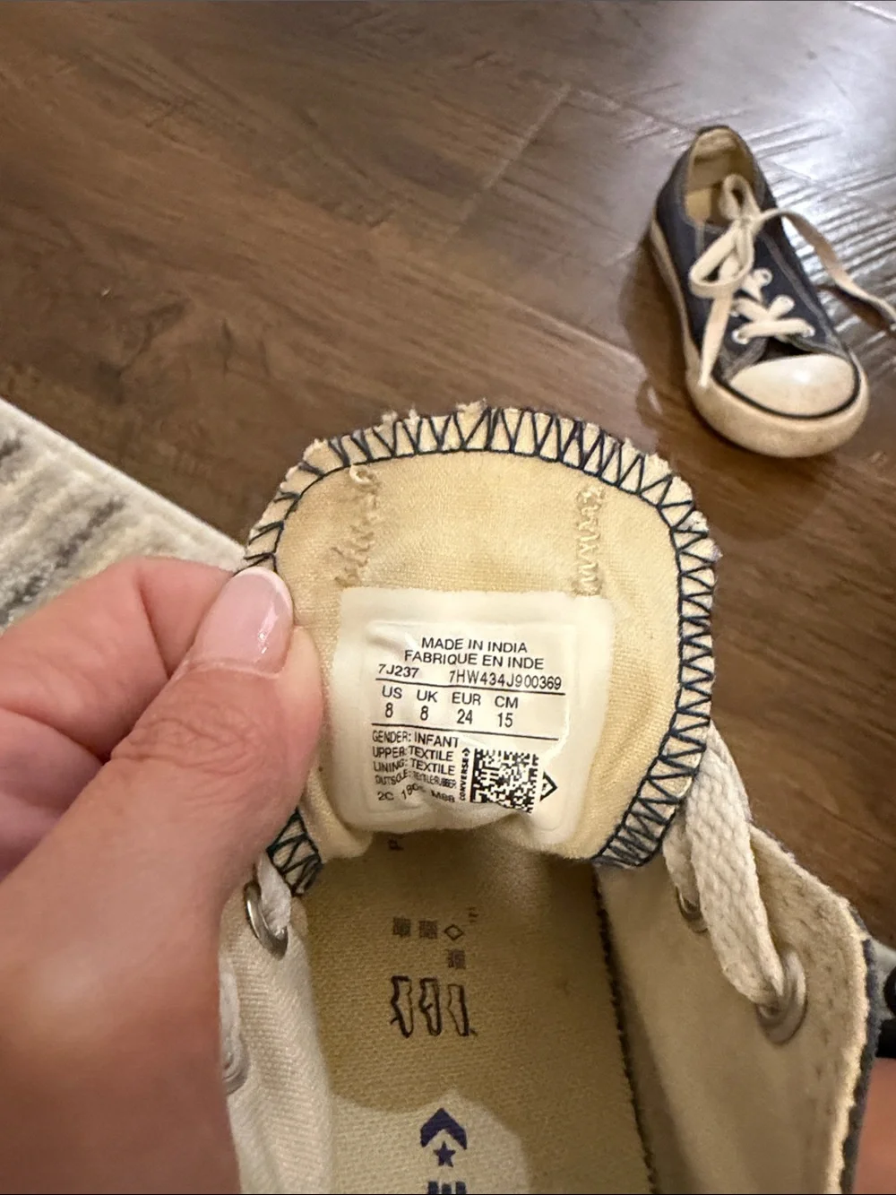 Converse Kids Navy Canvas Low-Top Sneakers with White Laces